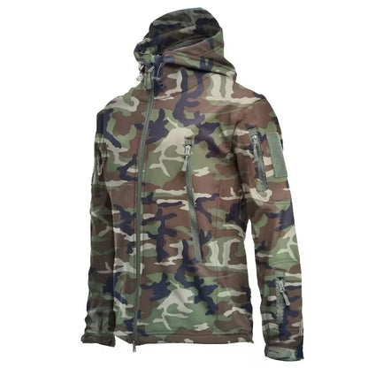 2024 New Outdoor Jackets Men Shark Skin Soft Shell Tactical Waterproof Windbreaker Jacket Mens Hooded Bomber Coats Hiking