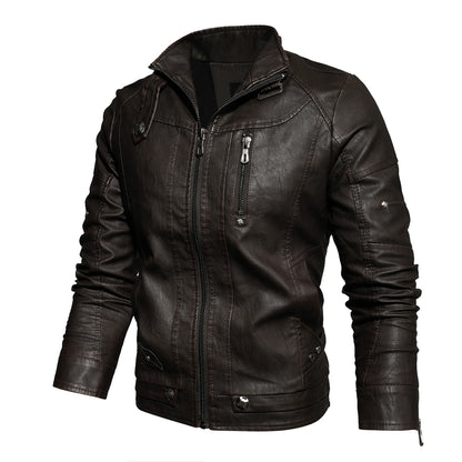 Winter Leather Jacket Men's Chothing New Men Coat Jackets Coats Faux Leather Water Proof Vintage Biker Jacket Men Windproof