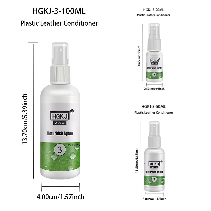 Plastic Leather Renovater Car Interior Conditioner Delay Oxidation Seat Leather Liquid Restore Detailing Cleaner Spray AUTO 3