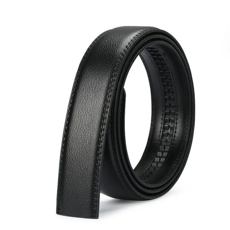 3.5cm Men's Automatic Buckle Belt Business Casual Men's Leather Belt High Quality Suit Pants Belt No Buckle