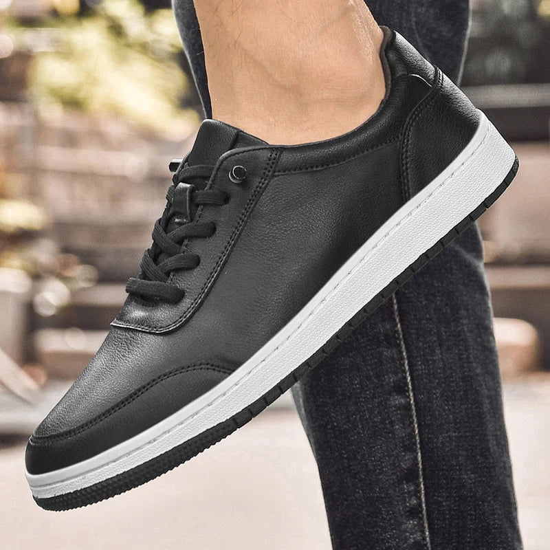 Fashion Brand Men's Sports Leisure Shoes Summer Breathable Men's Genuine Leather Shoes Office Business Formal Shoes Thick Sole