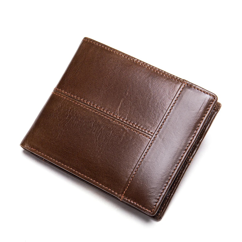 Genuine Leather RFID Wallet for Men with Coin Purse Cardholder Money Bags Genuine Leather Wallet