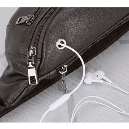 Business Leather Waist Bag Multifunctional Cash Wallets Outdoor Luxury Crossbody Bags Waterproof Sporting Pack Traveling Bag Man