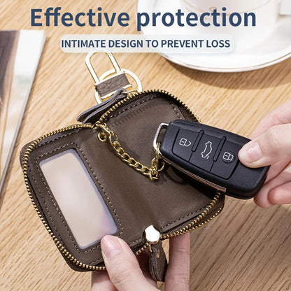New Unisex Genuine Leather Key Wallet Men Casual Zipper Car Key Organizer Female Double Design Key Case Fashion Keychain Wallet