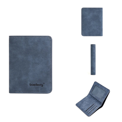 Thin Sanded Leather Multi-Card Driver's License Card Holder Simple Casual New Business Multi-Function Bifold Men's Short Wallet