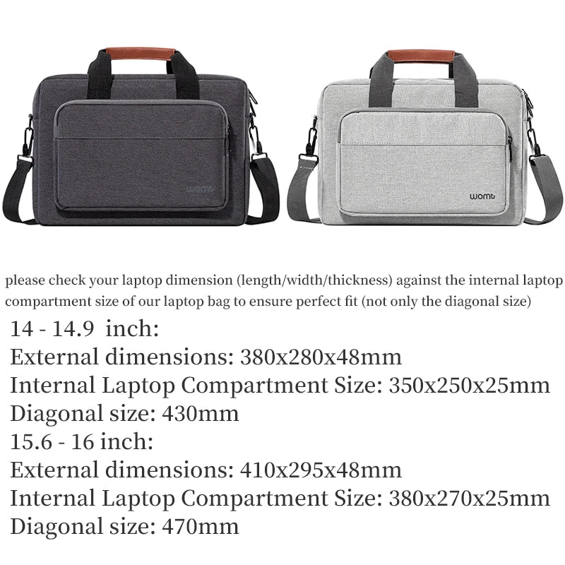 Laptop Bag for Men Business Briefcase Shoulder Handbag for Macbook HP Dell Lenovo Asus Surface Acer Huawei Notebook 14 15.6 inch