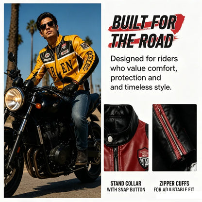 Spring Autumn Men's PU Leather Jackets Fashion Man Embroidery Motorcycle Moto Coats Man Windbreaker Zipper Leather Jackets