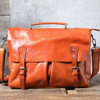 Fashion high-quality genuine leather men's briefcase business natural real cowhide handbag luxury black laptop messenger bags