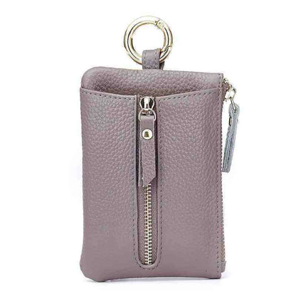 New PU Leather Key Wallets Unisex Retro Keys Organizer Men Women Key Card Holders Housekeeper Keychain Cover Coin Zipper Purse