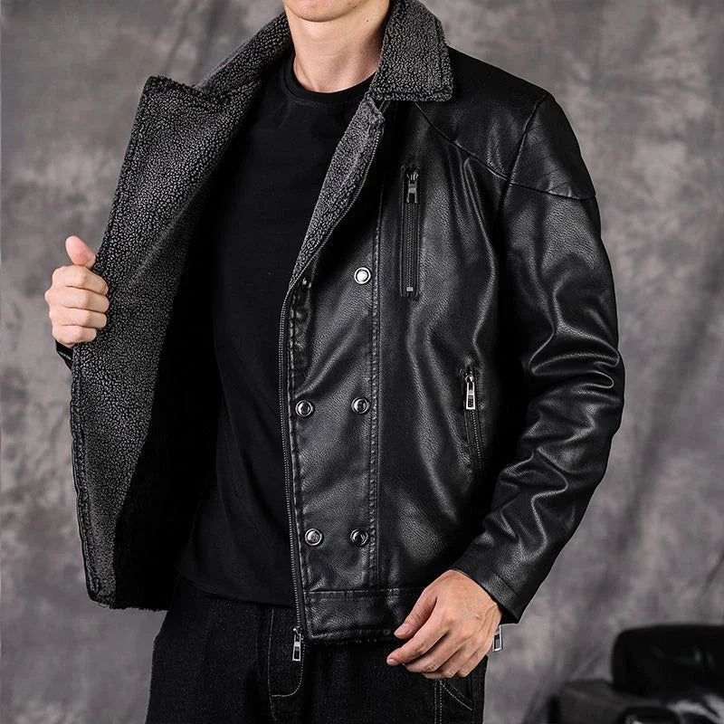 Leather Jacket for Men Slim Fit Thin New In Man Suits and Blazers Trendy 2025 Elegant High Quality Coats Fashionable Menswear