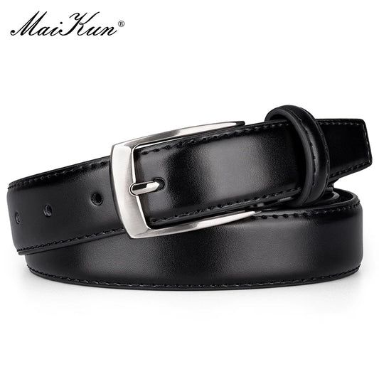Maikun Fashion Genuine Leather Men's Belt Alloy Pin Buckle Casual Belt Large Size Business Belt  For Men
