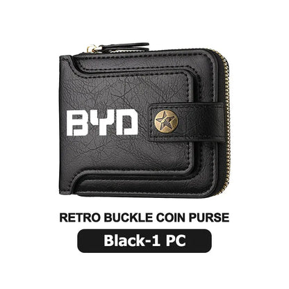 For BYD Leather Car Men Wallet Credit Card Holder Wallets With Zipper M6 G3 G5 T3 F3 I3 F0 F6 S6 S8 E5 E6 G6 L3 S7 G7