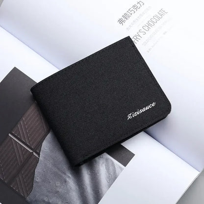 Canvas Men Wallet Black Money Bag Short Purse Gray Id/Photo/Bank Holder For Business Trips Everyday Use Organizing Essentials