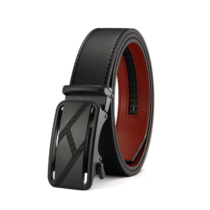 New Business Leisure Men's Alloy Square Buckle Belt Men's Luxury Designer High Quality Leather Cowboy Belt Multi Color