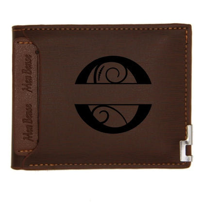 Personalized Leather Wallet for Men – Custom Engraved Name or Monogram –   Bifold Wallet – Custom Gift for Dad,