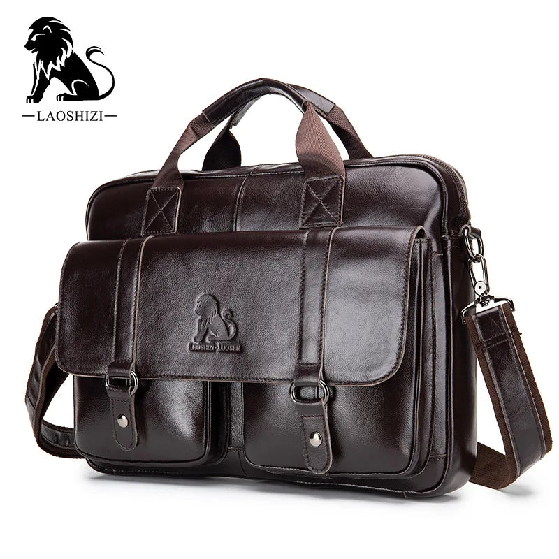 New 100% genuine leather Men's briefcase laptop bag large capacity business handbag casual shoulder crossbody bags messenger bag
