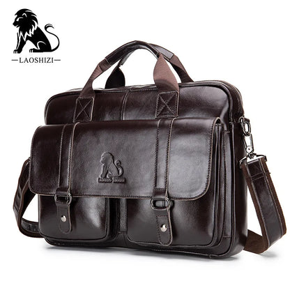 New 100% genuine leather Men's briefcase laptop bag large capacity business handbag casual shoulder crossbody bags messenger bag