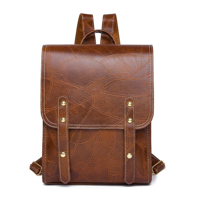 New PU leather Fashion Lady High Capacity Waterproof College Backpack Trendy Girls Laptop School Bags Cute Girl Travel Book Bag