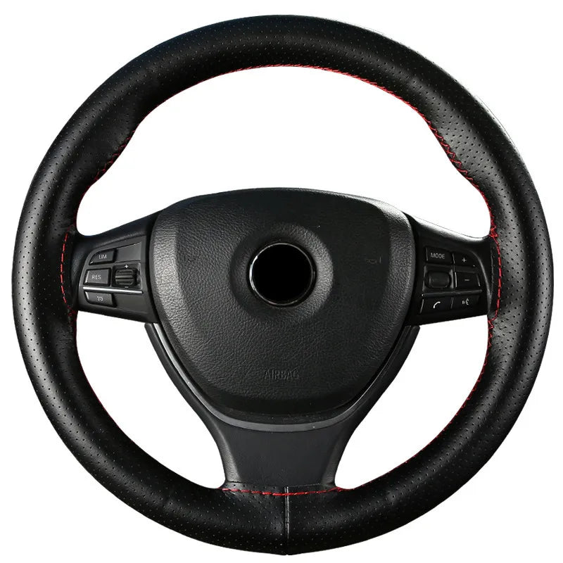 Car Steering Wheel Cover Needles And Braid Thread Artificial Leather Car Covers Suite 3 Color DIY Texture Soft Auto Accessories