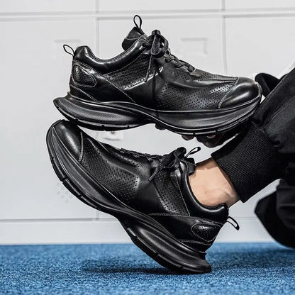 British Style Men's Casual Leather Shoes Luxury Lightweight Outdoor Leisure Baskets Hommes Retro Winter Men's Sneakers man shoes