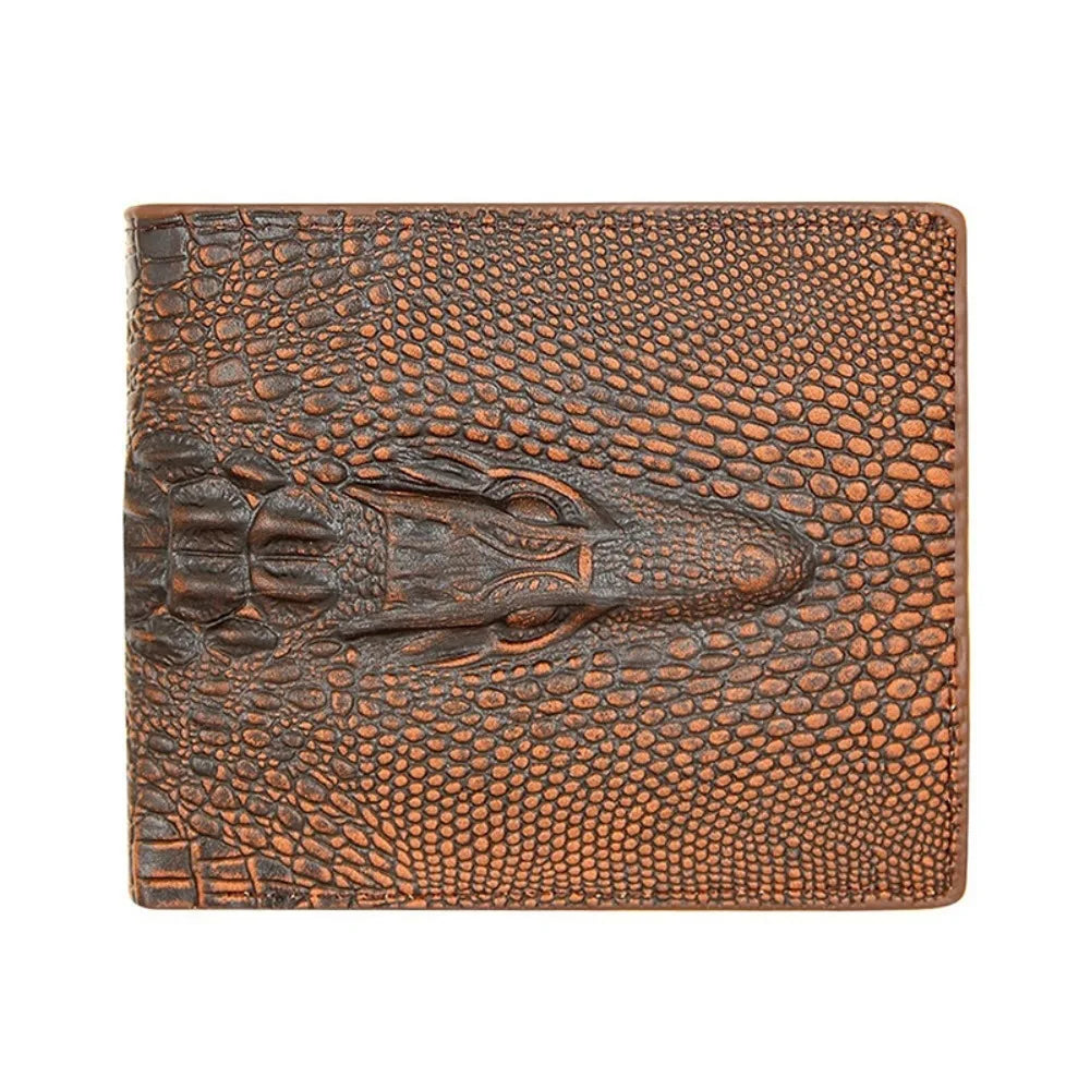 PU Leather Wallets Luxury Cattle Male Crocodile Emboss Simple Standard Brand Handy Purse Men Wallet