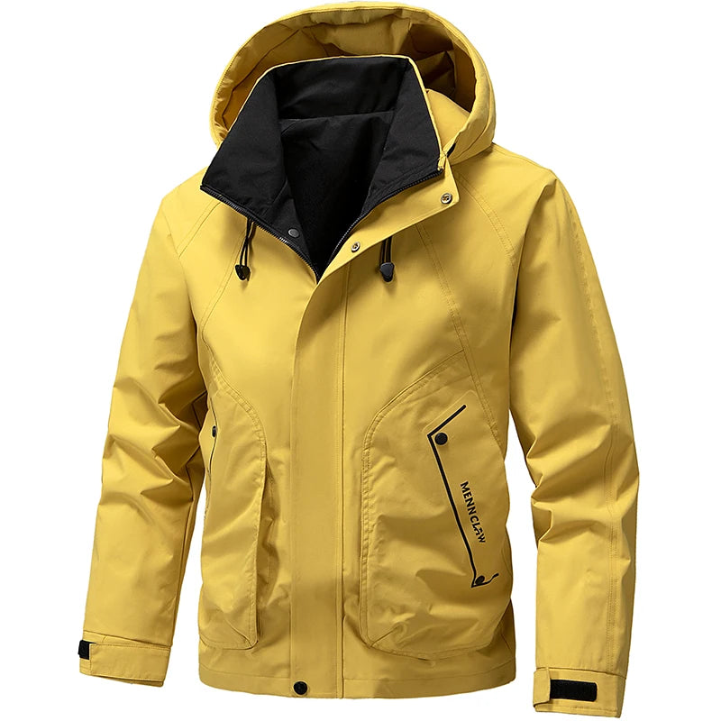 Outdoor Men Casual Outdoor Jacket Coats Man Windproof Sport Jackets Man Cargo Camp Fish Jackets Male Hooded Tactical Jackets 5XL