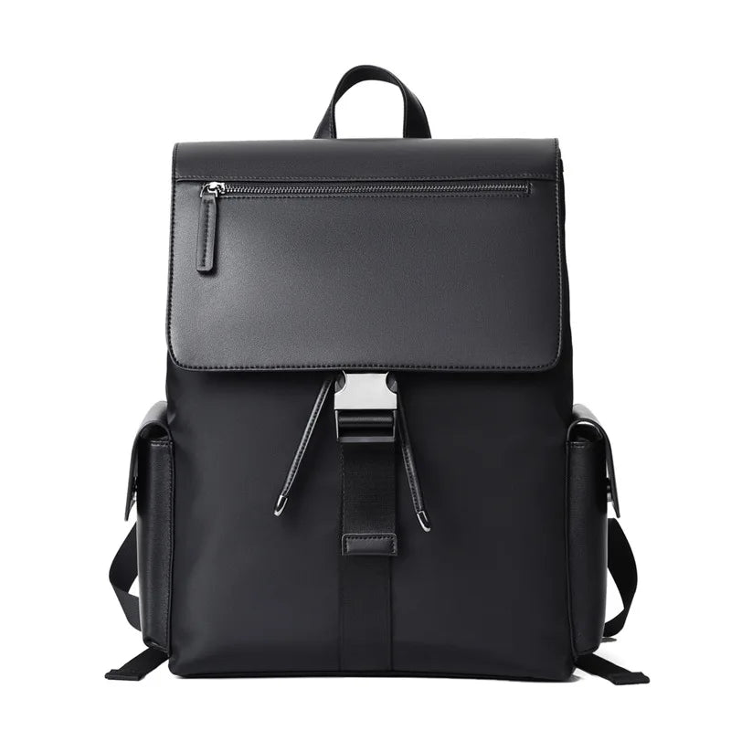 Fashion Business Laptop Backpack Men's Leather Large Capacity College Student Schoolbag Waterproof Travel Boarding Backpack