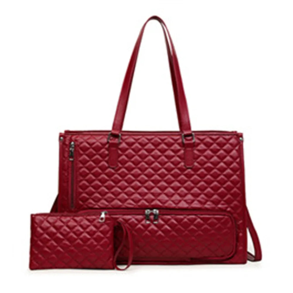 2-in-1 Laptop Lunch Tote Bag Shoulder Strap Lunch Box Multifunctional Laptop Handbag Waterproof Leather Portable Laptop Bags