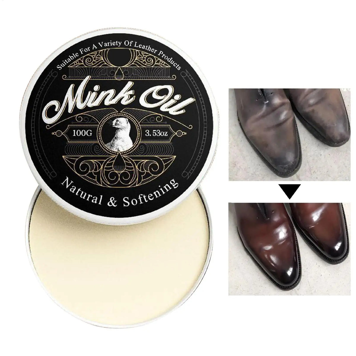 100g Cleaning Supplies Moisturizing Mink Oil For Leather Mink Oil Leather Conditioner All-Natural Paste For Shoes Clothing Bags
