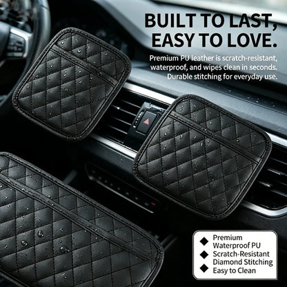 CAR ACCESSORIES MEN - 1 PIECE PU LEATHER CAR SEAT ORGANISER, MOBILE PHONE SUNGLASSES STORAGE, WATERPROOF DOCUMENT HOLDER