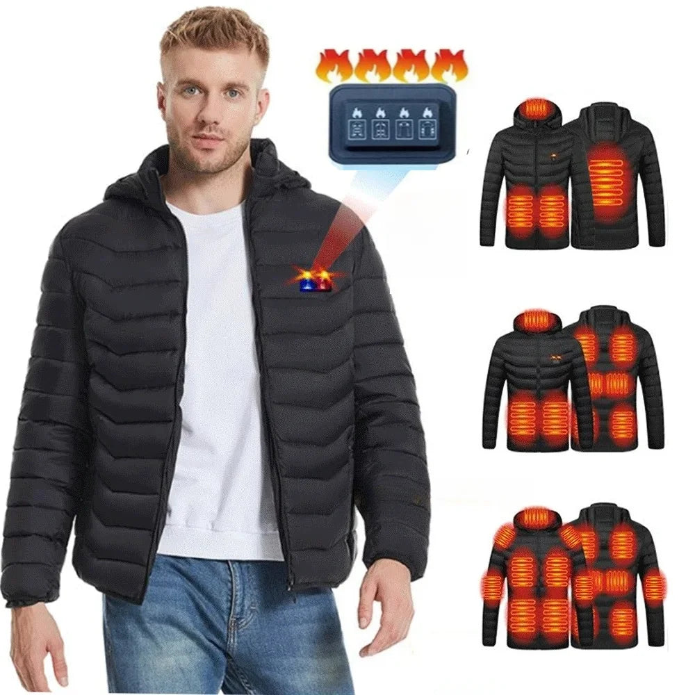 Heated Jacket Men Women USB Electric Self Heating Jacket Winter Coat Warm Hunting Camping  Hiking Skiing Clothing 2-21 Areas