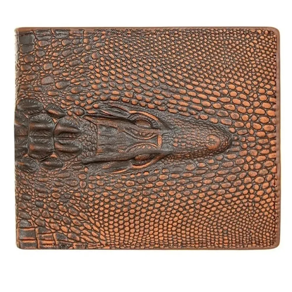PU Leather Wallets Luxury Cattle Male Crocodile Emboss Simple Standard Brand Handy Purse Men Wallet