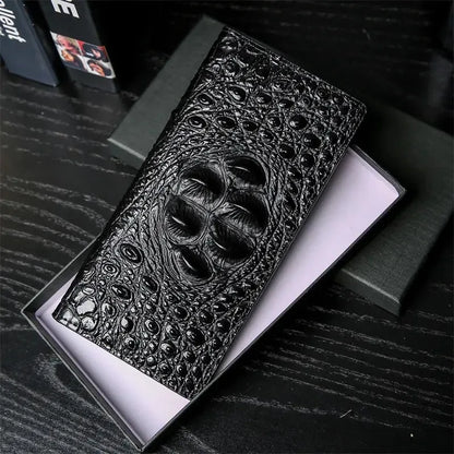Men Wallets Business Long Crocodile Fashion Thin Short Wallet No Zipper 4 Color Pure Leather Card Wallets PJ194