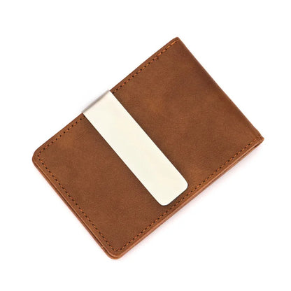 Fashion Men's PU Leather Money Clips Wallet Multifunctional Thin Man Card Purses Women Metal Clamp For Money