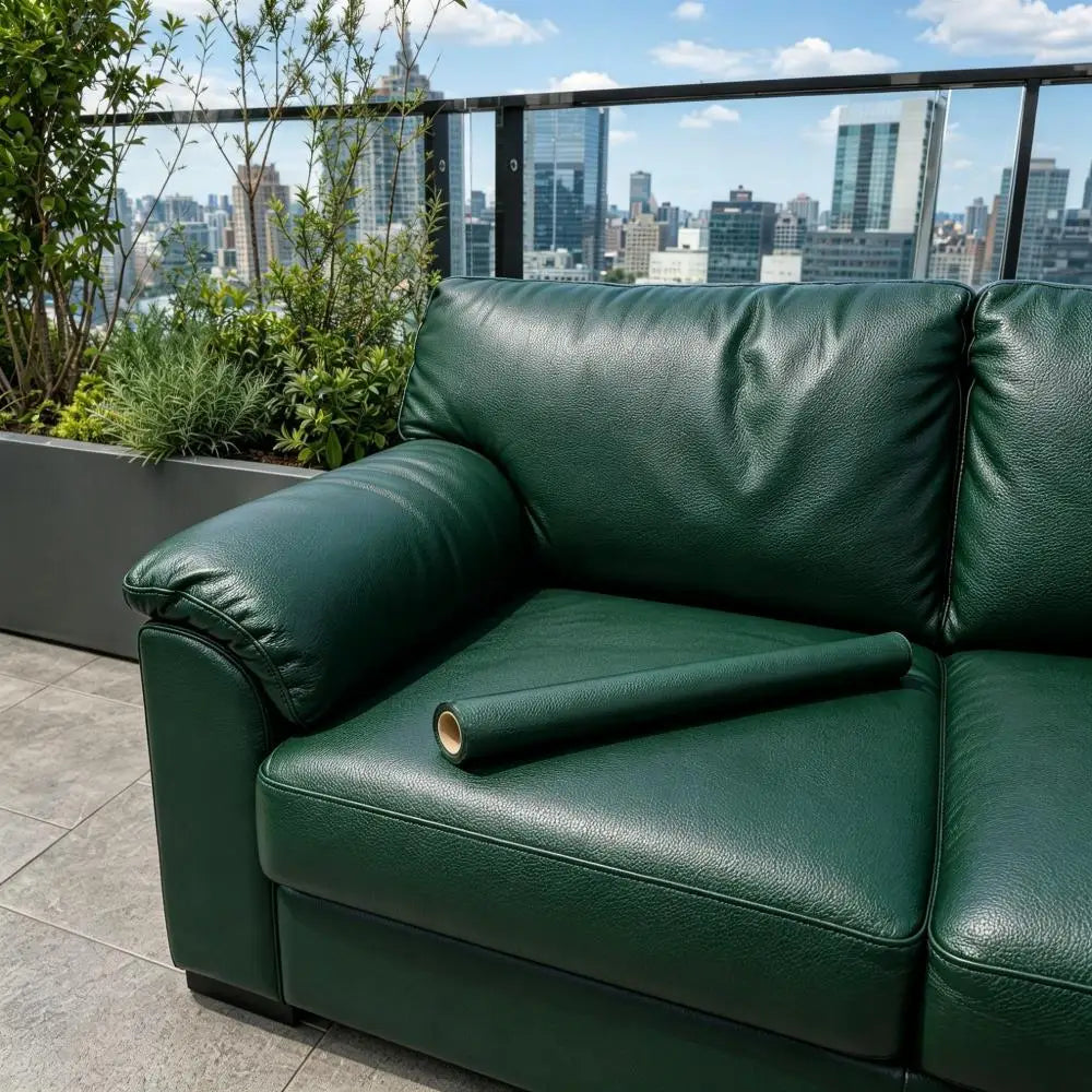 Multiple Widths Available - Self-Adhesive Pu Leather Fabric with a Length of 5m Meters, Waterproof and Wear-Resistant Synthetic Leather Patch, Suitable for Sofa, Car Seat, Furniture, Luggage Repair, and Handmade Decora