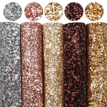 A5 Size Set Plain Glitter Lychee Synthetic Leather Patchwork Hair Bow Earrings Making Handbag Phone Case DIY,1Yc9938