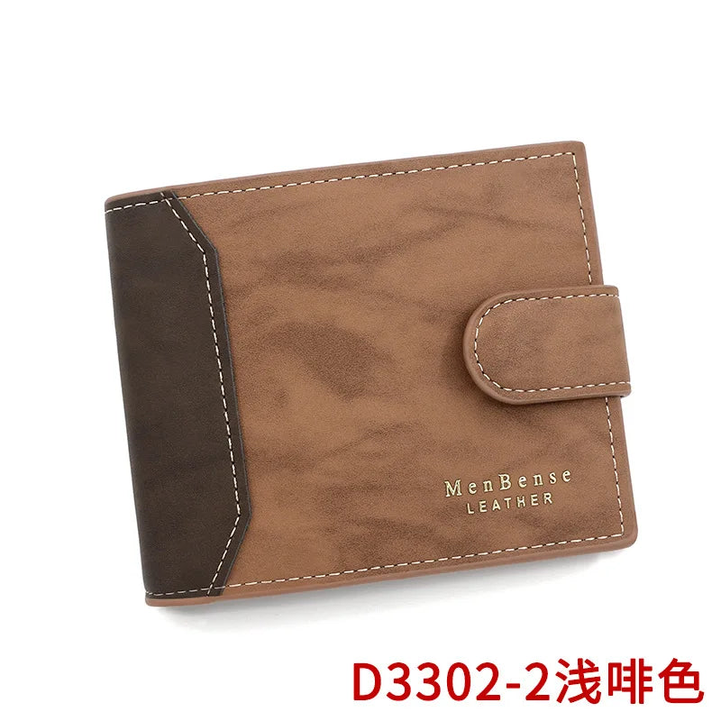 Men's Wallet with Hasp Business Card Holder Case Male Short Purse PU Leather Money Bag for Men Credit Card Wallets