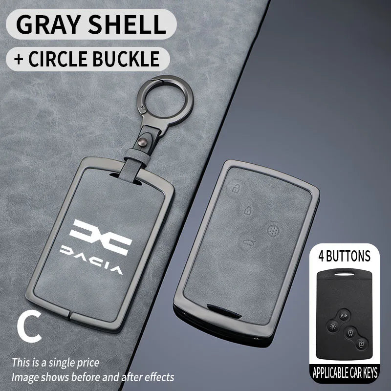 Leather Car Key Case Cover Protective Shell Gifts Accessories For Dacia Logan Sandero Stepway Duster Lodgy Spring Jogger Bigster