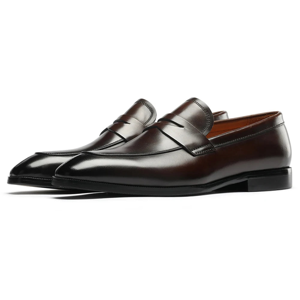 Men Loafer Casual Shoes Calf Leather Waterproofing Materials Formal Dress Shoes Oxfords for Men