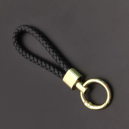 Creative Leather Woven Keychain  Backpack Accessories Couple Pendant Gift Man Lady Metal Keying Neutral Personalized Fashion