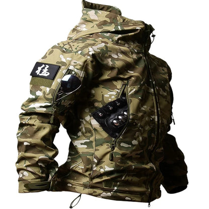 Outdoor Jackets Men Shark Skin Soft Shell Tactical Waterproof Windbreaker Combat Jacket Mens Hooded Bomber Coats