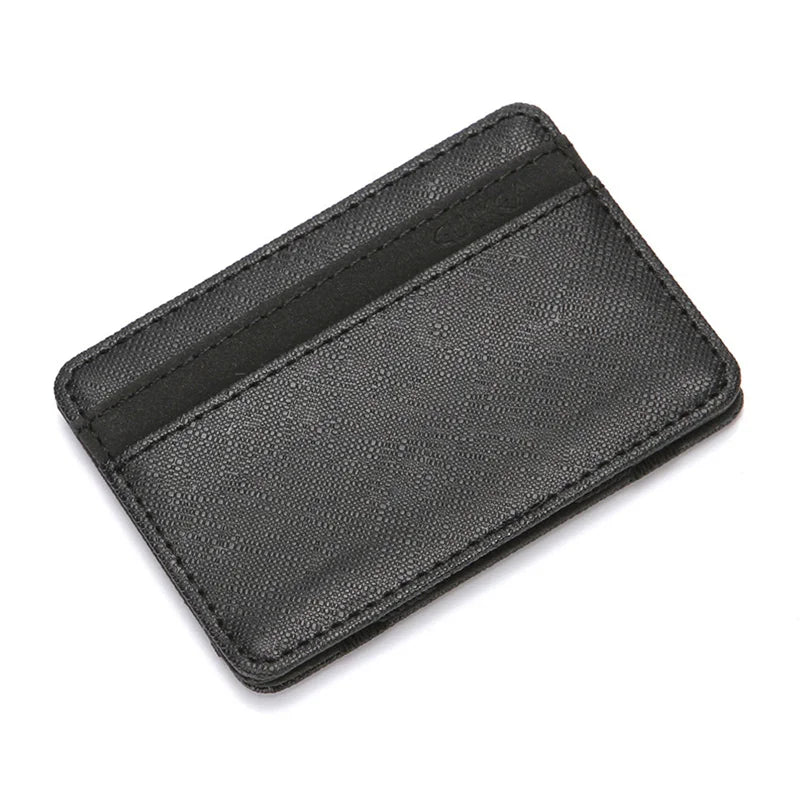 1PC Ultra Thin PU Leather Women Men Magic Wallets Short Business Credit Card Holder Clutch Bag Case Pouch Mini Small Coin Purses