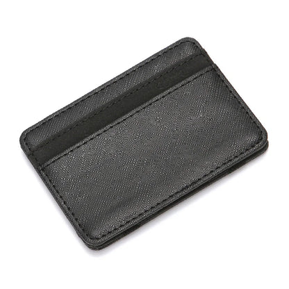 1PC Ultra Thin PU Leather Women Men Magic Wallets Short Business Credit Card Holder Clutch Bag Case Pouch Mini Small Coin Purses
