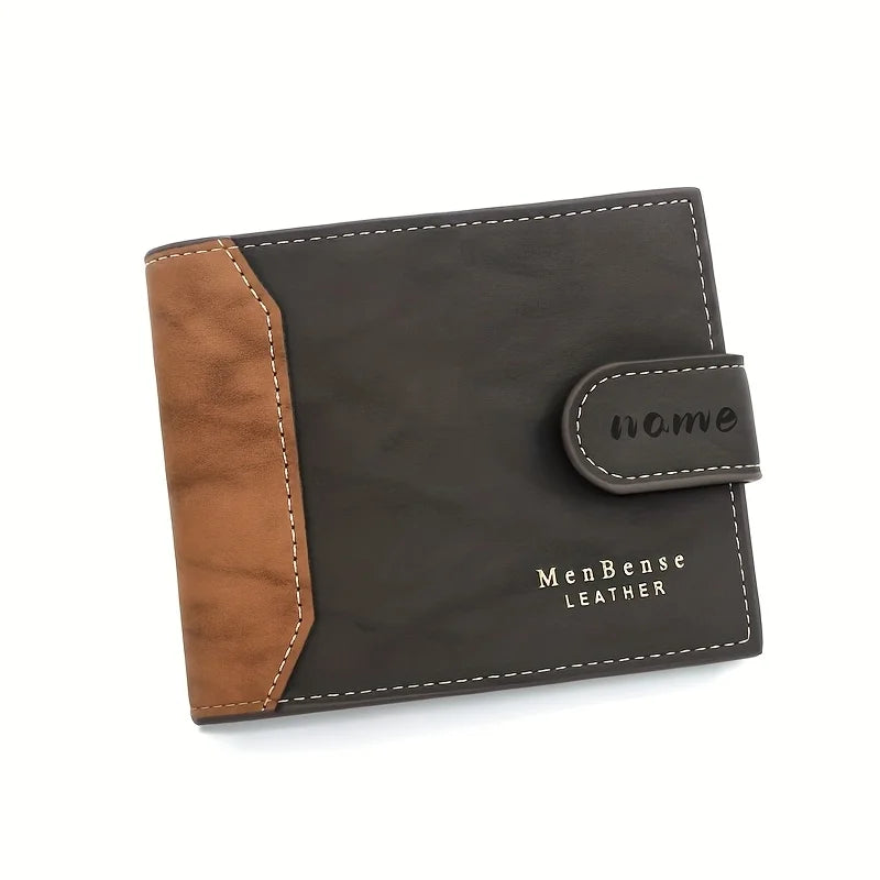 Personalize Name Exclusive Men Wallets Best Gift for Husband Father Engraved Text Custom Fashion Frosted Leather Bifold Wallet