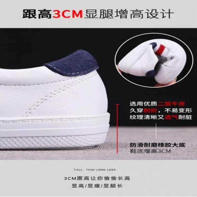 Leather shoes white 2020 spring, autumn, and winter casual shoes flat soled  soft soled breathable sports shoes