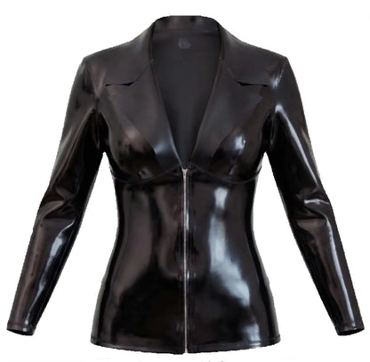 Men Women Reversible Long Sleeve PU Leather Motorcycle Jacket Shiny Matt Double Sided Coat Performance Outerwear Cosplay Costume