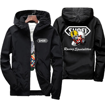 2025 New high-quality men's windproof jacket, large waterproof jacket with mountain and bicycle hood, for spring and autumn