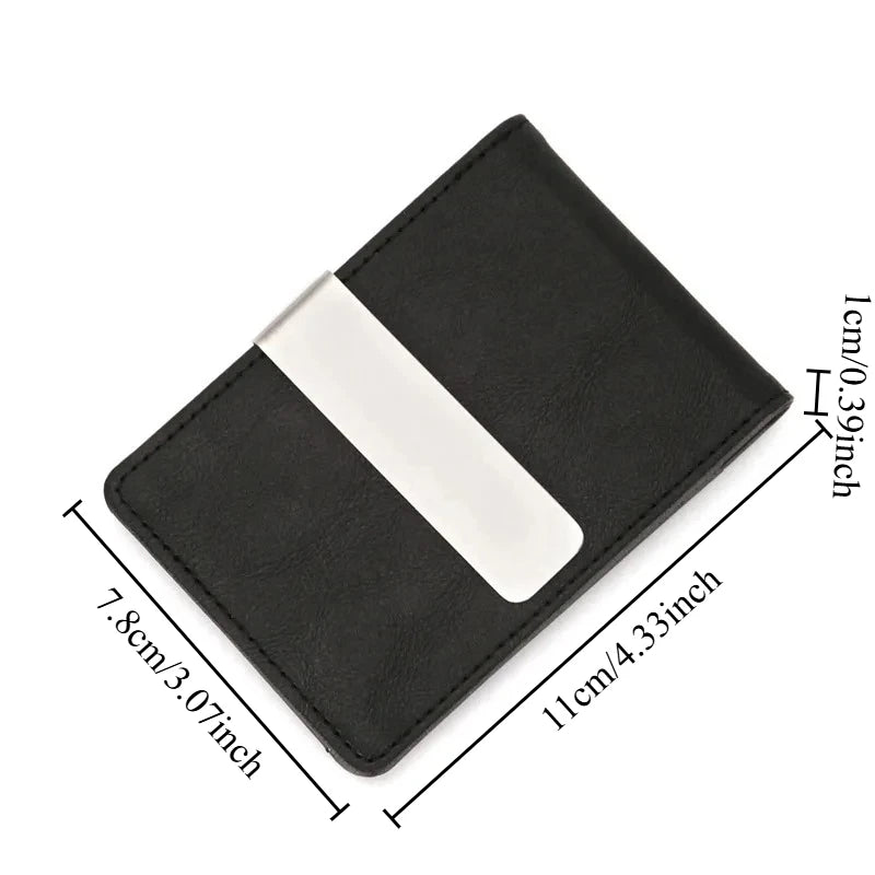 Fashion Men's PU Leather Money Clips Wallet Multifunctional Thin Man Card Purses Women Metal Clamp For Money