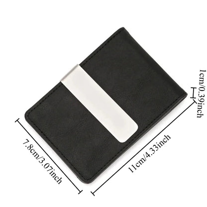 Fashion Men's PU Leather Money Clips Wallet Multifunctional Thin Man Card Purses Women Metal Clamp For Money