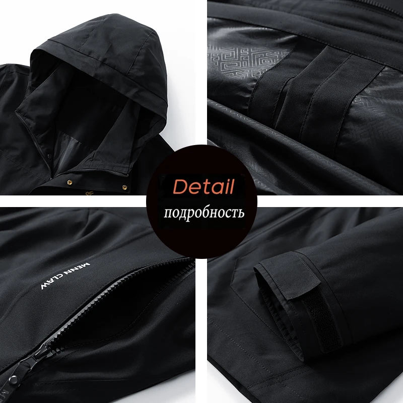 Outdoor Men Casual Outdoor Jacket Coats Man Windproof Sport Jackets Man Cargo Camp Fish Jackets Male Hooded Tactical Jackets 5XL